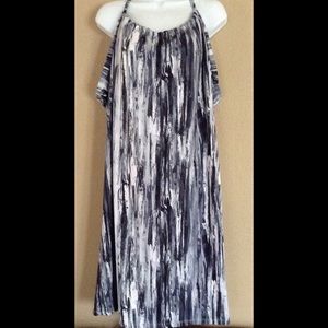 Peace & Pearls Black White Athletic Dress 2XL Midi